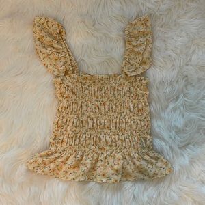 Dillards Yellow Floral Top